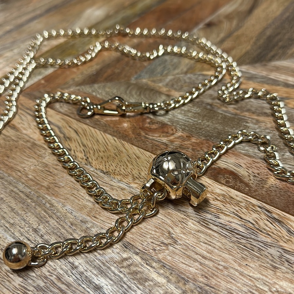 48” gold adjustable ball chain strap for bag or wallet (H)